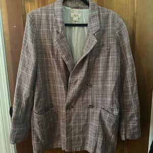 Maeve Anthropologie Plaid blazer - Brown